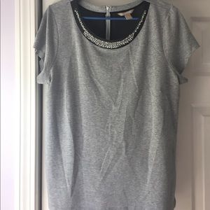 Banana Republic XL T-shirt with Jeweled Neckline